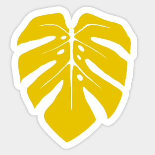 Mustard Yellow Monstera Leaf Sticker